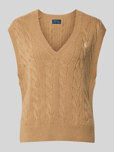 Polo Ralph Lauren Strickpullunder mit Zopfmuster Camel 2