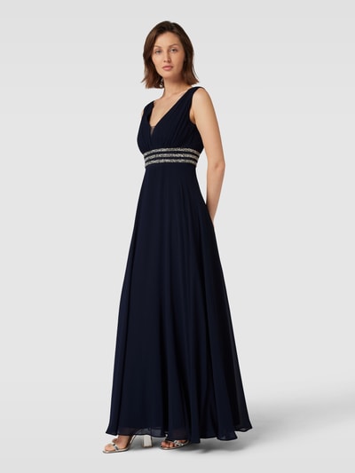 Jake*s Cocktail Abendkleid mit Ziersteinbesatz Marine Melange 1