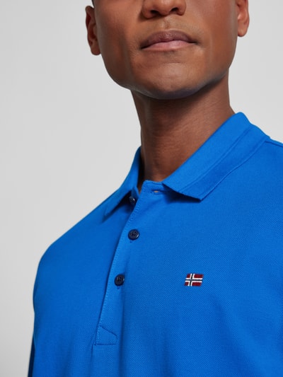 Napapijri Slim fit poloshirt met logostitching, model 'EAlIS' Koningsblauw - 3