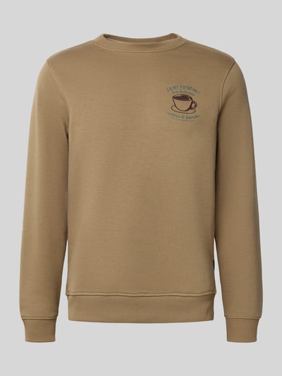 Blend Sweatshirt met motiefstitching, model 'HIFOLO' Beige - 2