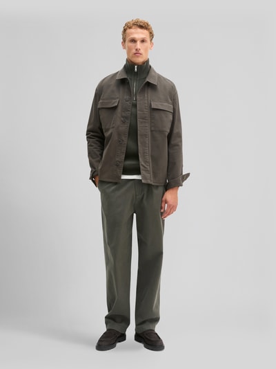 Marc O'Polo Overshirt mit Pattentaschen aus Baumwollmix Dunkelbraun 1