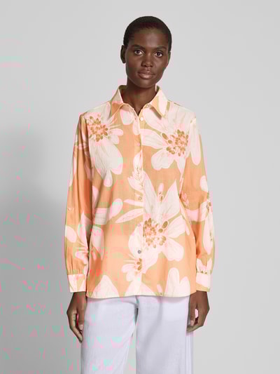 OPUS Regular fit overhemdblouse met doorknoopsluiting Oranje - 4