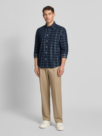 SELECTED HOMME Regular Fit Freizeithemd aus reiner Baumwolle Dunkelblau 1