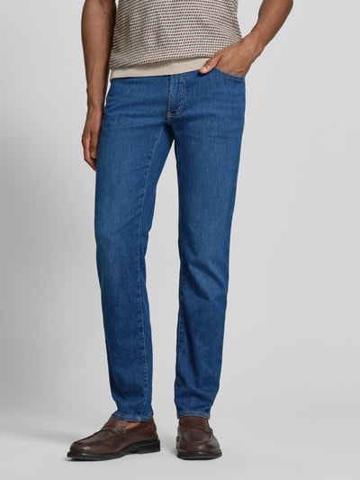 Brax Slim Fit Jeans mit Eingrifftaschen Modell 'Chuck' Dunkelblau 4