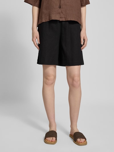 FREE/QUENT Relaxed Fit Leinenbermudas mit Tunnelzug Modell 'Lava' Black 4