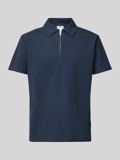 SELECTED HOMME Poloshirt mit kurzem Reißverschluss Modell 'SANDER' Marine 1