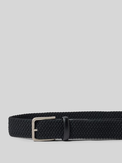Produktfoto, Gürtel mit Dornschließe von Lloyd Men's Belts in Schwarz, klassische Passform, geflochtene Textur, Breite 4 cm, Größe 110