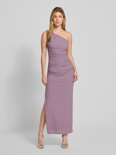TROYDEN COLLECTION Abendkleid mit One-Shoulder-Träger und Raffungen Mauve 4