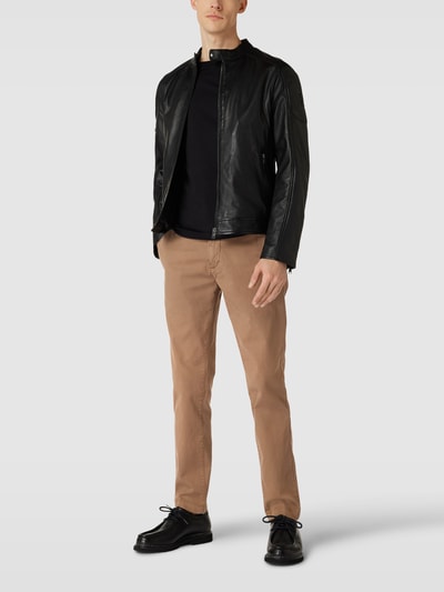 Marc O'Polo Regular fit chino met labelpatch Middenbruin - 1