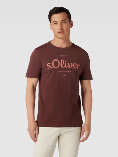 s.Oliver RED LABEL T-shirt z nadrukiem z logo Fioletowy 4