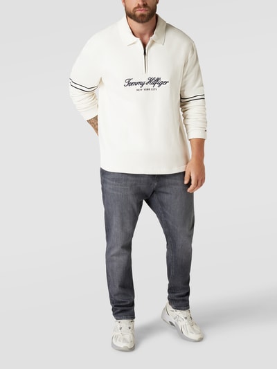 Tommy Hilfiger Big & Tall PLUS SIZE sweatshirt met polokraag, model 'POPOVER' Wit - 1