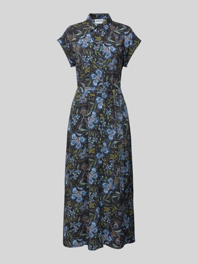Jake*s Casual Hemdblusenkleid aus Viskose mit Bindegürtel Black 2