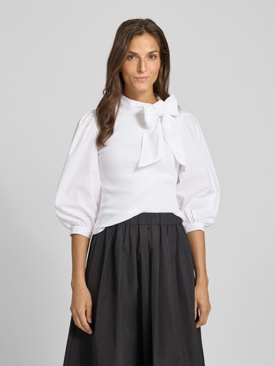 Rich & Royal Strikblouse met 3/4-mouwen Wit - 4