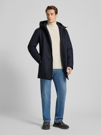 BOSS Green Regular fit parka van waterdicht materiaal, model 'HEXATECH' Marineblauw - 1