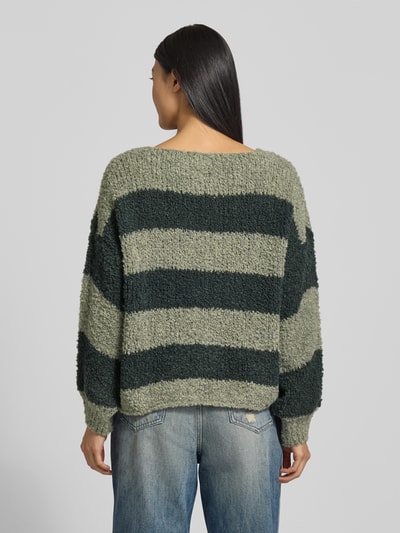 ZABAIONE Sweter z dzianiny z prążkowanymi zakończeniami rękawów Khaki 5