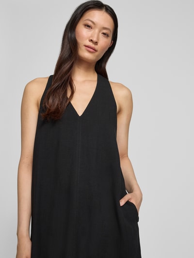 OPUS relaxed fit midi-jurk van viscosemix model 'Waka' Zwart - 3