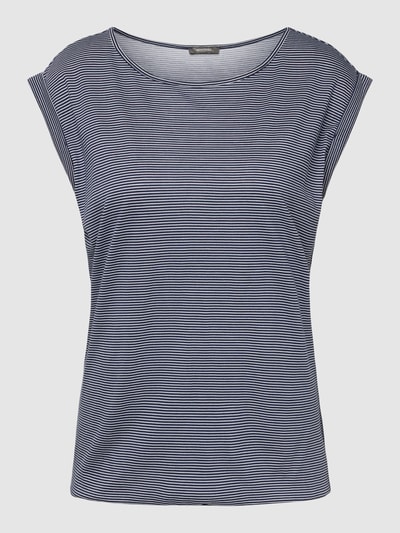 Montego T-shirt met streepmotief Donkerblauw - 2