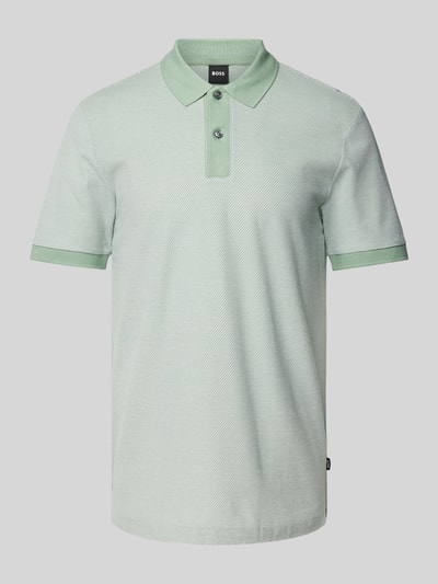 BOSS Koszulka polo o kroju slim fit z fakturowanym wzorem model ‘Phillipson’ Limonkowy 2