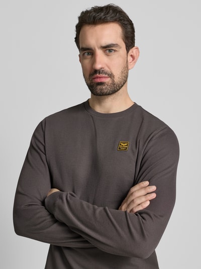 PME Legend Shirt met lange mouwen en labeldetail Grafiet - 3