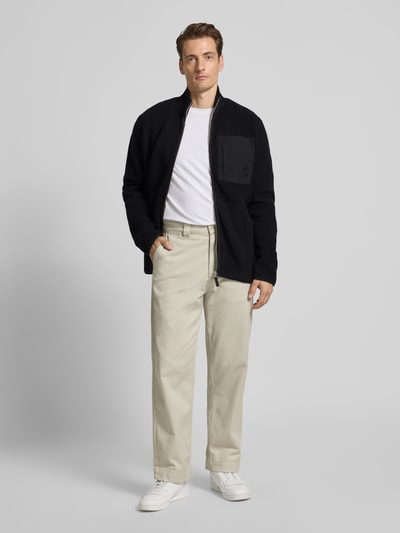 Armedangels Relaxed fit fleecejack van puur katoen, model 'FLAABO' Zwart - 1