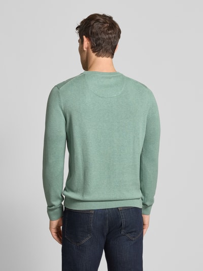 Tom Tailor Sweter z dzianiny o kroju regular fit z czystej bawełny Miętowy 5