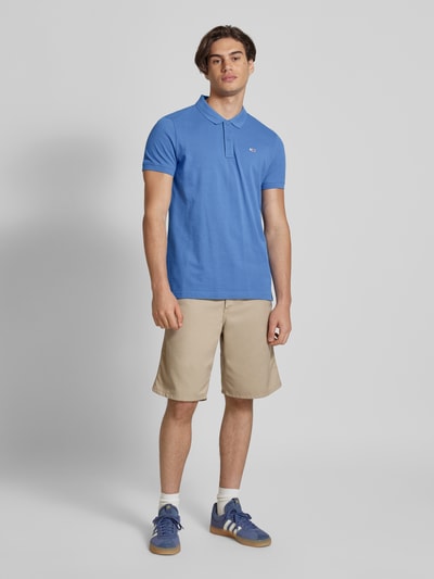 Tommy Jeans Slim Fit Poloshirt mit Logo-Stitching Blau 1