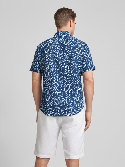 Lerros Slim fit vrijetijdsoverhemd met all-over print Donkerblauw - 5