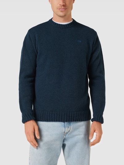 La Martina Strickpullover mit gerippten Abschlüssen Blau 4