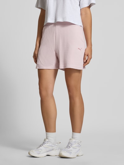 PUMA Loose Fit Sweatshorts aus Baumwoll-Mix Modell 'ESS ELEVATED' Rosa 4