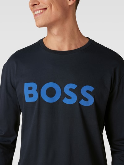 BOSS Green Longsleeve mit Label-Detail Dunkelblau 3