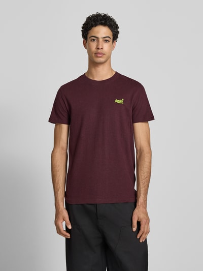 Superdry Regular Fit T-Shirt mit Logo-Stitching Bordeaux 4