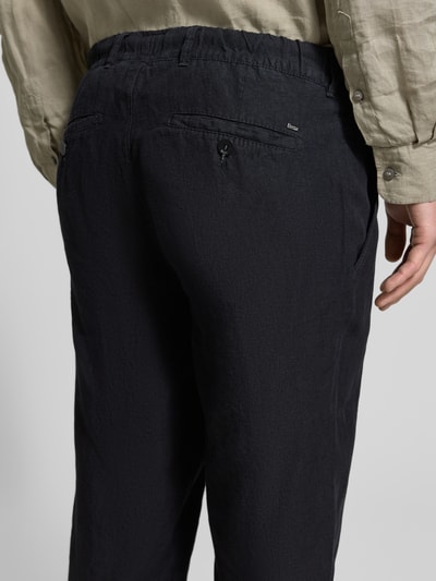 Brax Slim Fit Leinenhose aus reinem Leinen Modell 'Fabio' Black 3