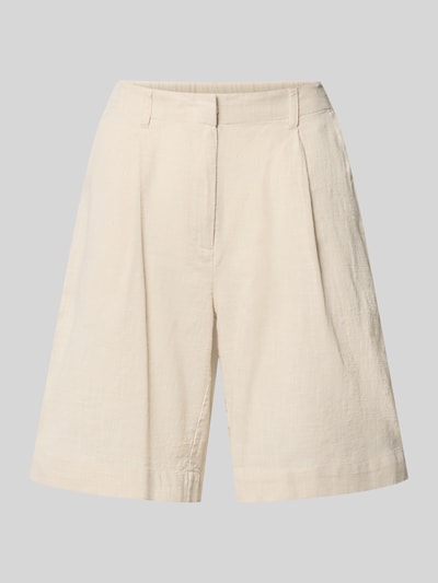 Produktfoto, Comfort Fit Shorts aus Baumwoll-Leinen-Mix Modell 'CAIA' von Vero Moda in Optik: Unifarben, Label-Patch, Flammgarn, seitliche Eingrifftaschen
