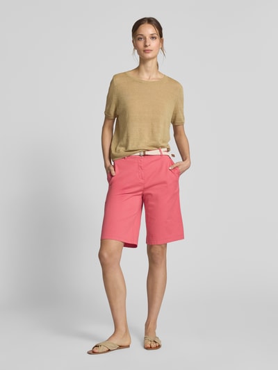 Christian Berg Woman Bermuda met riem en Franse steekzakken Oudroze - 1