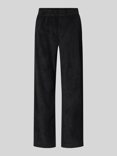 ZABAIONE Spodnie materiałowe o rozkloszowanym kroju z imitacji sztruksu model ‘Magdalene’ Czarny 2