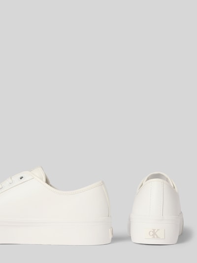 Calvin Klein Jeans Ledersneaker mit Label-Details Modell 'VULC FLATFORM' Weiss 2