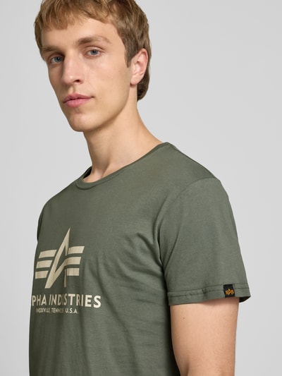 Alpha Industries T-shirt met logo en ronde hals Olijfgroen - 3