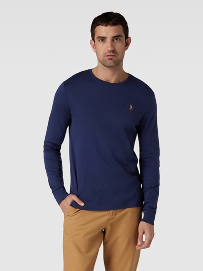 Polo Ralph Lauren Slim Fit Longsleeve mit Label-Stitching Marine 4