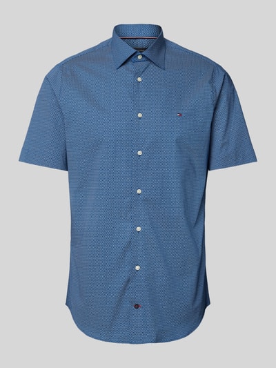 Tommy Hilfiger Regular fit zakelijk overhemd met all-over motief Marineblauw - 2