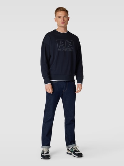 ARMANI EXCHANGE Sweatshirt met labelprint Donkerblauw - 1