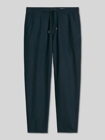 Marc O'Polo Relaxed Fit Hose aus Baumwolle-Leinen-Mix mit Tunnelzug Modell 'BELSBO' Marine 2