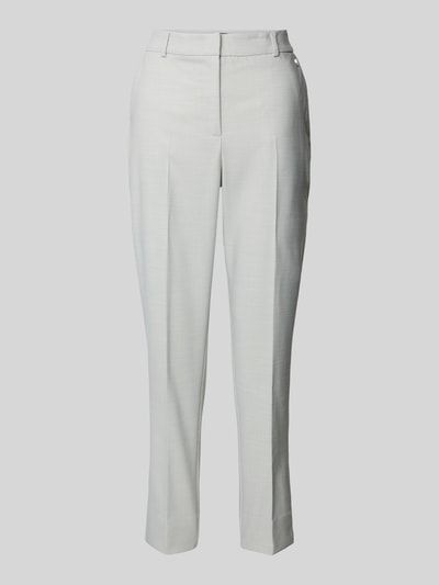 comma Tapered fit stoffen broek met persplooien Lichtgrijs gemêleerd - 2