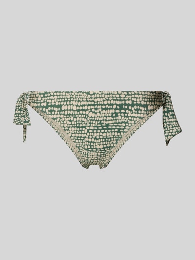 Produktfoto, Bikini-Slip im Allover-Look Modell 'Cascis Cheeky Bum' von Barts, grünes Muster, Material-Mix mit Stretch-Anteil, seitliche Schnürung, körpernahe Passform
