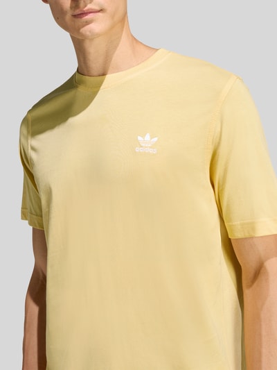 adidas Originals Regular fit T-shirt van puur katoen met logo-stitching Lichtgeel - 3