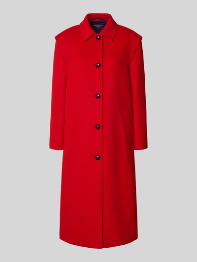 Produktfoto, leuchtend roter Regular Fit Mantel aus Woll-Mix Modell 'GESSATI' von Weekend Max Mara, glatte Struktur, gerade Form.