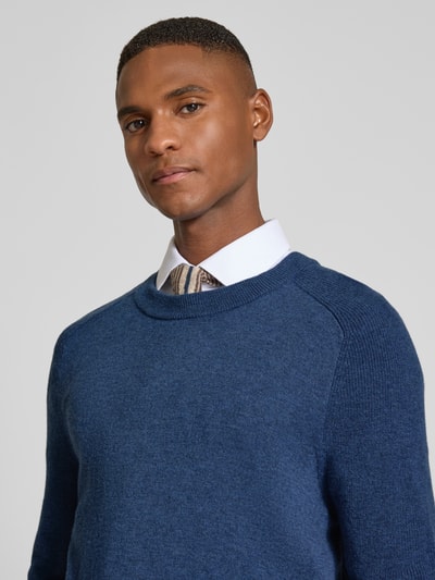MAERZ Muenchen Regular fit pullover van pure scheerwol, model 'Geelong' Jeansblauw - 3