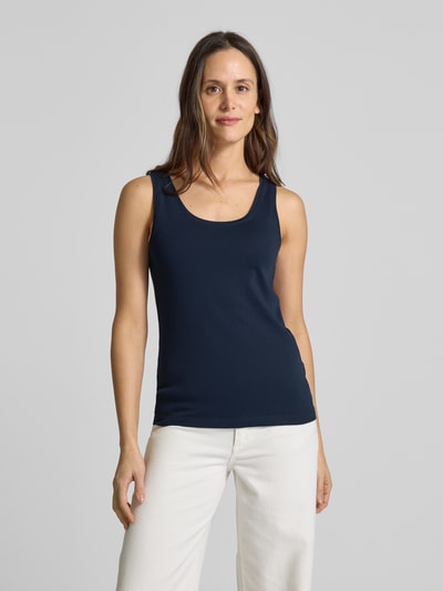 Tom Tailor Regular Fit Tank Top aus Baumwoll-Mix Dunkelblau 4