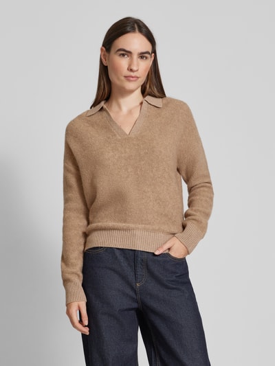 (The Mercer) N.Y. Strickpullover mit V-Ausschnitt Taupe 4