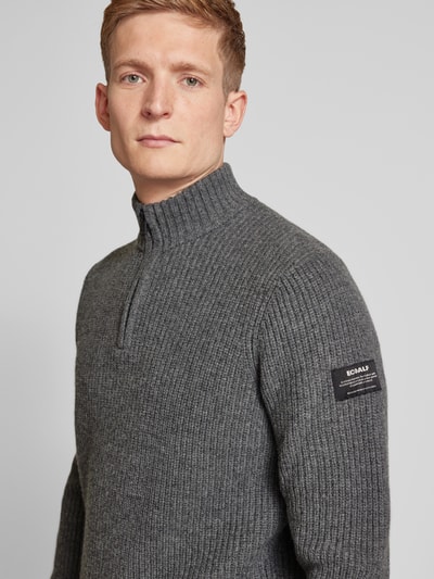 ECOALF Gebreide pullover met opstaande kraag, model 'DRAGOALF' Middengrijs - 3