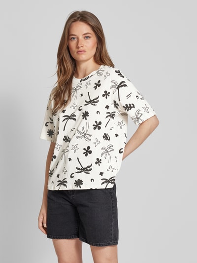 Jake*s Casual T-shirt met all-over motief Offwhite - 4